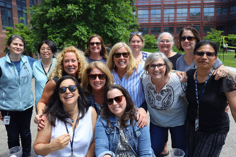 Group of picnic goers smiling