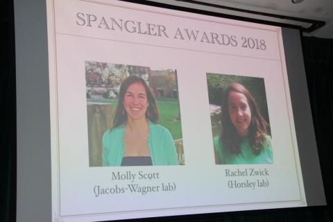 Photo of Molly Scott and Rachel Swick, winners of the Spangler Awards 2018